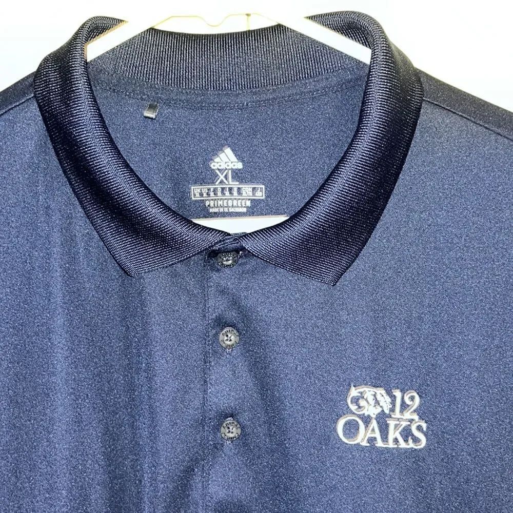 Blue Adidas Primegreen 12 Oaks Raleigh NC Golf Course Polo Shirt XL lightweight